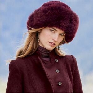 Alpaca Fur Hat Red Crossack